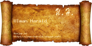 Ulman Harald névjegykártya